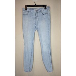 Bullhead Denim Co Jeans Women 27 Light Blue Low Rise Skinniest *Distressed*